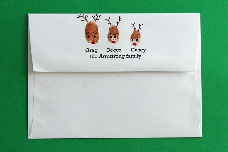 Kuvert för juldesign fingeravtryck renar