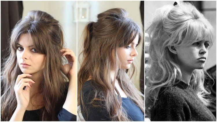 Brigitte Bardot frisyr halvöppna smällar retade
