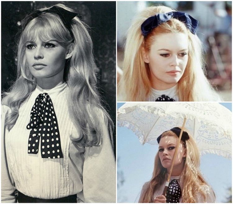 Brigitte Bardot frisyr långt hår nivåer halvöppna