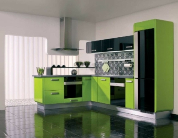 svart-grön-färg-kök-modern