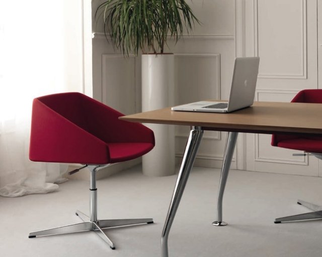Moderna kontorsmöbler ergonomisk röd fåtölj-Hyway Poltroncina-Orlandini