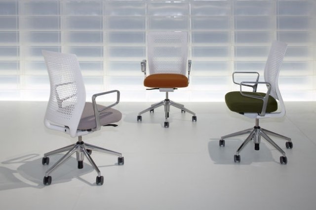 Design kontorsstol, säten, färger, modernt, ergonomiskt ryggstöd-antonio citterio-ID concept-air