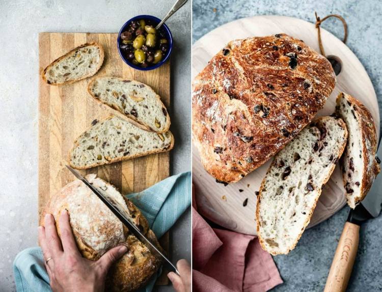 Baka ditt eget bröd för grillning med oliver