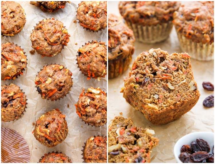 Morot- och äppelmuffins till höstbrunch