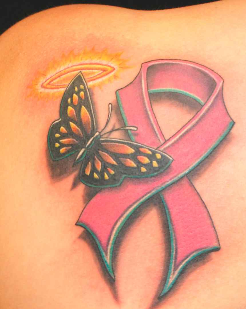 Bröstcancer tatuering design mallar fjäril tatuering mening