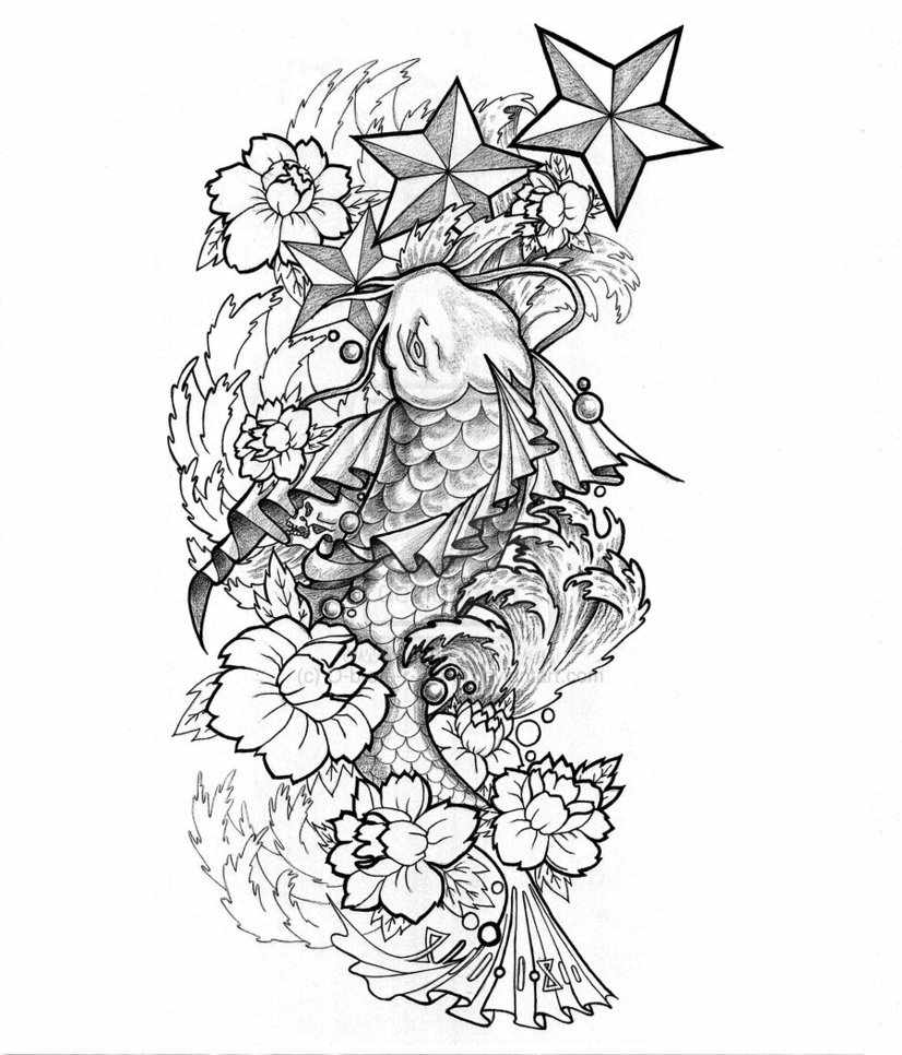 Koi Fish Tattoo Betydelse Flower Tattoo Woman Mallar