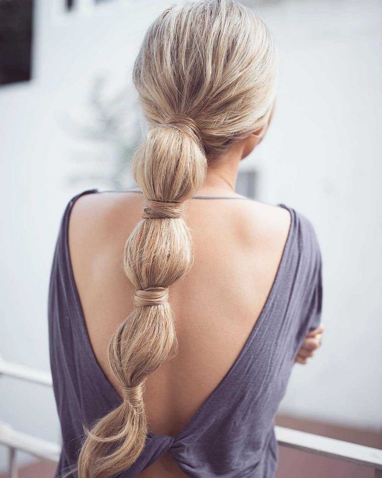 Bubble Braids Hairstyle Långt hår snabba flätor för sommaren