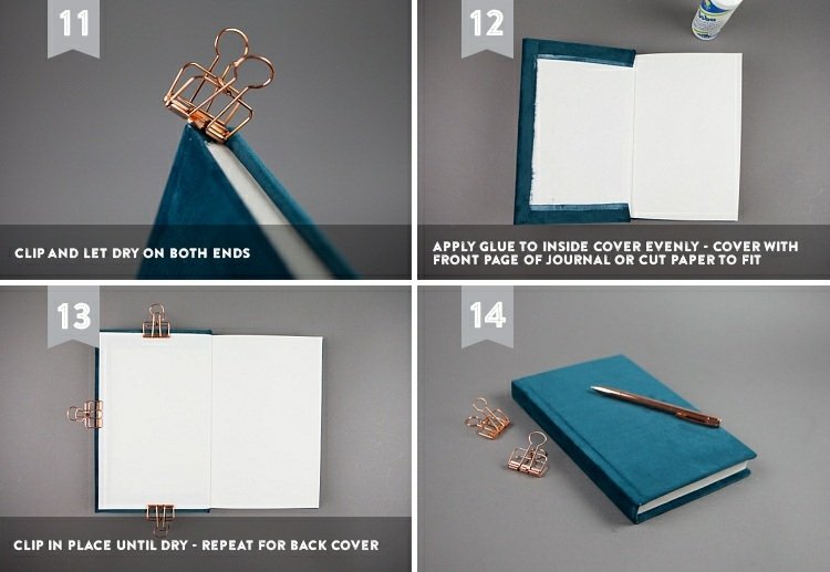Gör ditt eget bokomslag av sammet i elegant blått - så här går det till