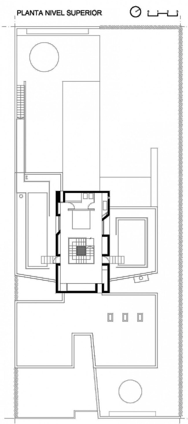 Hus Flat Roof Planlösning Utsikt från ovan Buenos Aires Argentina