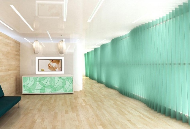 Inredningsområden-separat-delande-element-vägg-grön-transparent