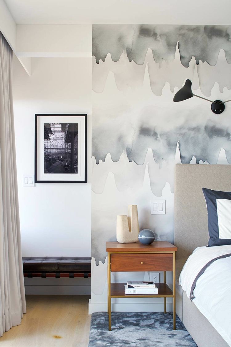idéer för att dekorera tapeter-original-vägg design-sovrum
