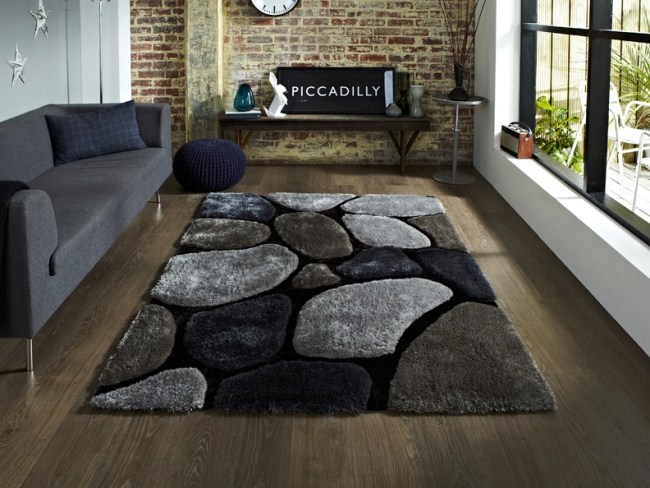 mattan modernt stenmönster shaggy soft
