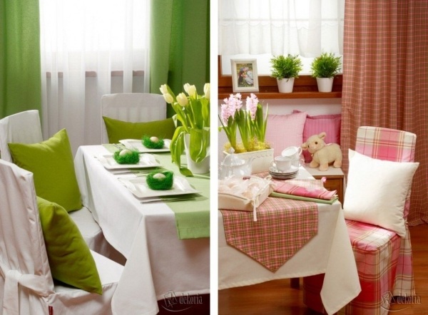 färgglada borddekorationsidéer färgkombinationer rosa grönt
