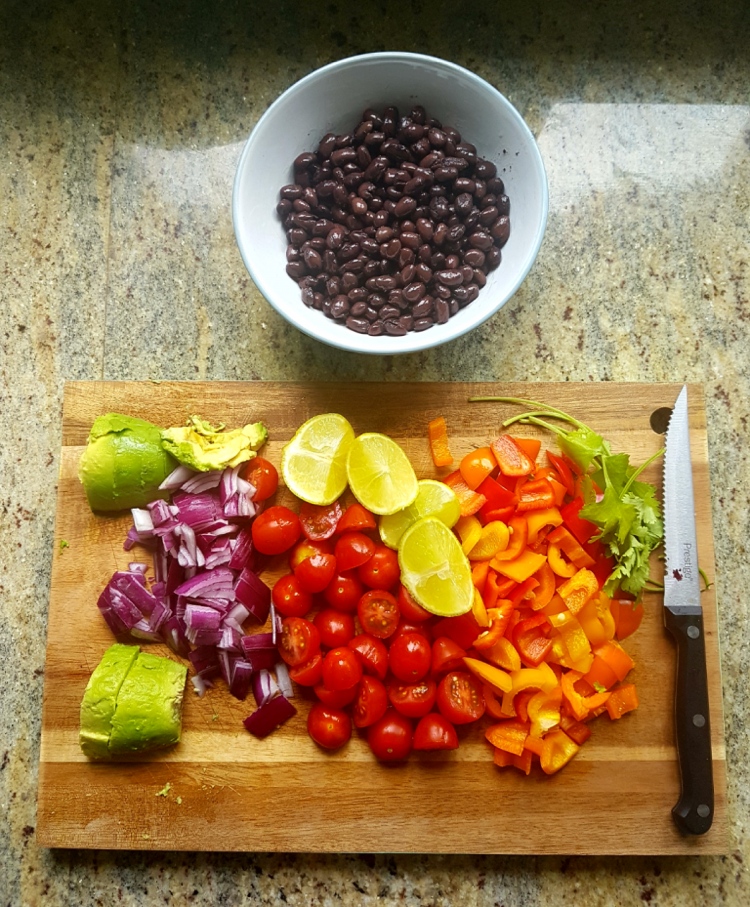 Burrito recept-ingredienser-bönor-grönsaker