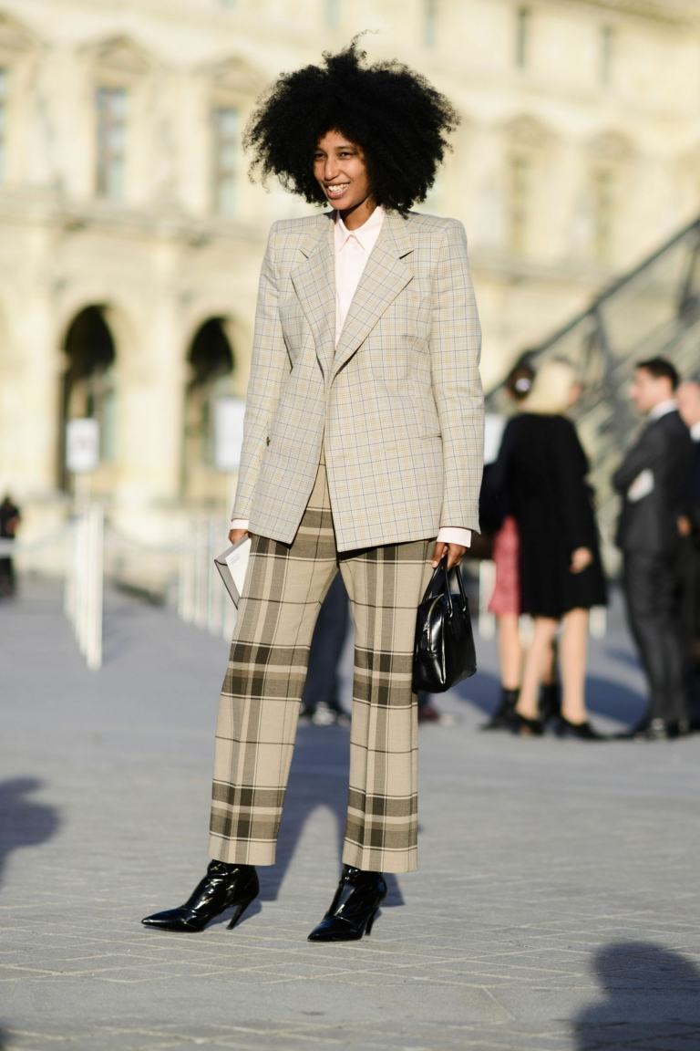 Överdimensionerade blazers kombinerar rutiga mönster culottes modetrender 2019
