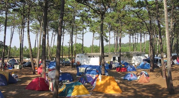 Orbitur campingplatser-mitt i skogen vid havet