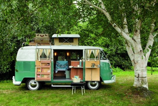 checklista för camping med husvagn vintage design