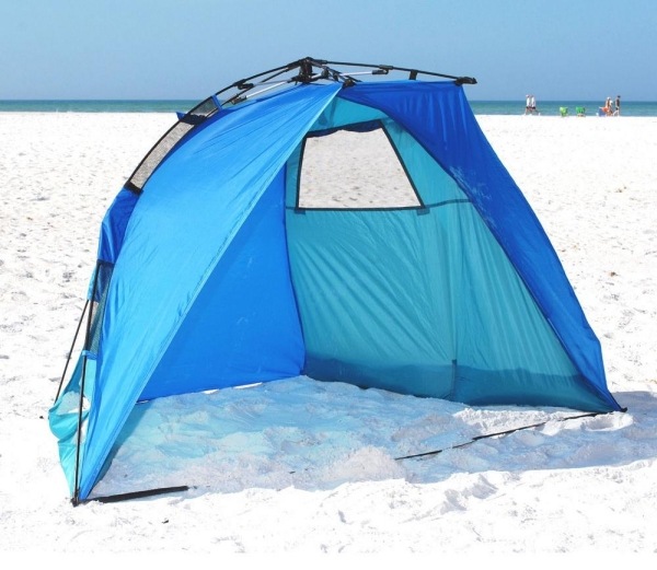 Nylon tält camping på stranden blå design