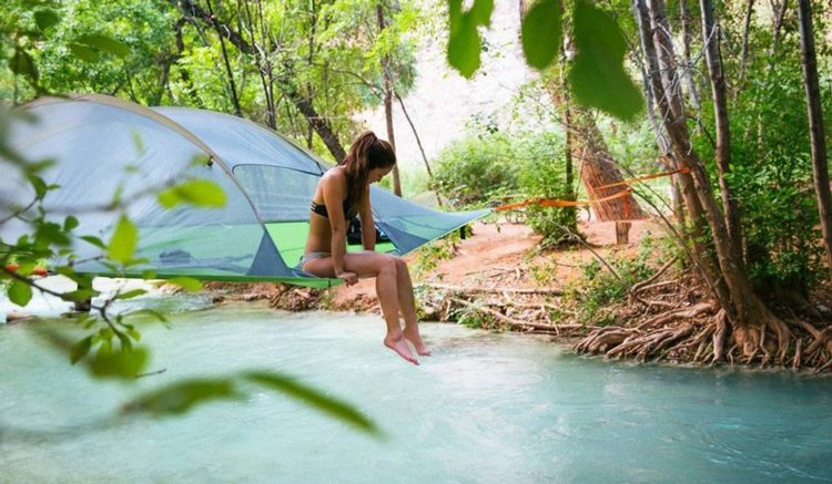 tre element camping tält tältnät vatten rymligt boende flytande floÃ ??