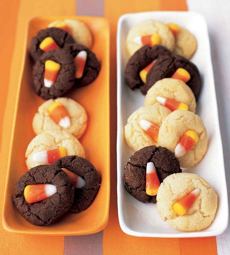 Chokladkakor Halloween Godis Dekorera Candy Corn Cookies Recept