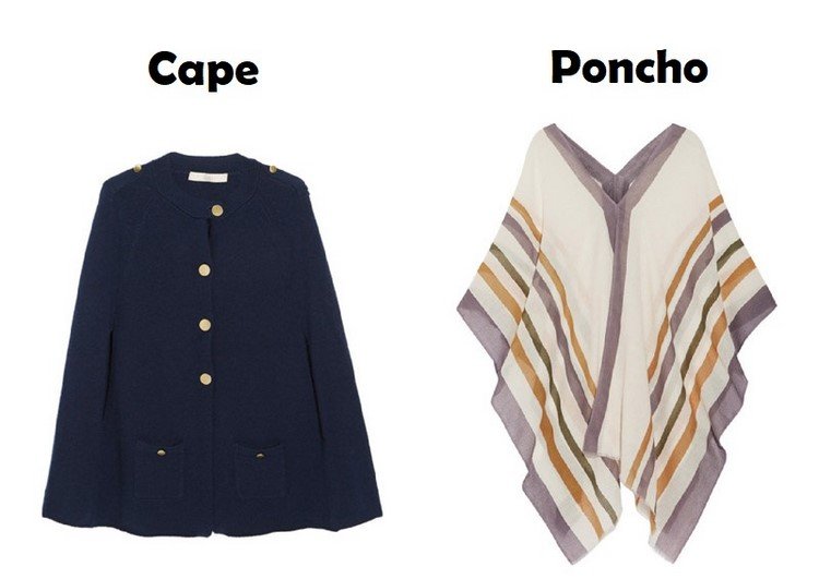 Cape poncho difference rock wrap cut