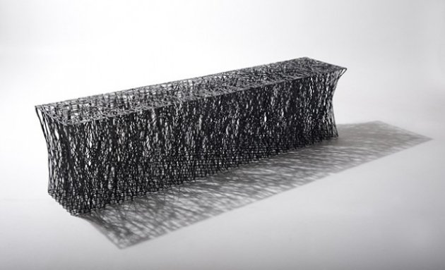 Möbeldesign Rami-serien bänkstol svart-blank kolfiber