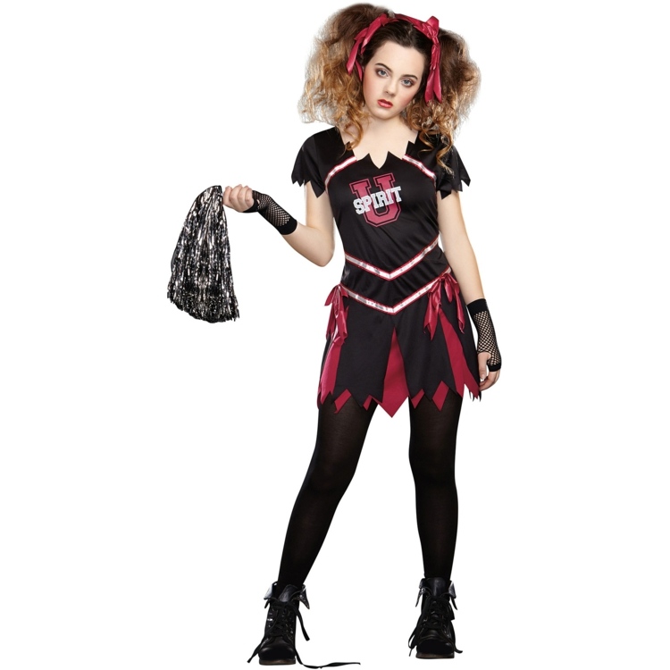 halloween cheerleader kostym damer svarta kläder gör dig själv