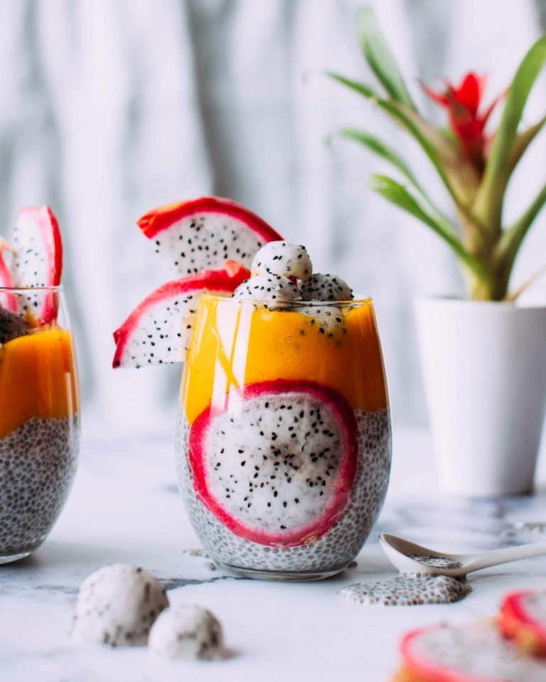 Vegan Chia Seed Recept Smoothie med mandelmjölk