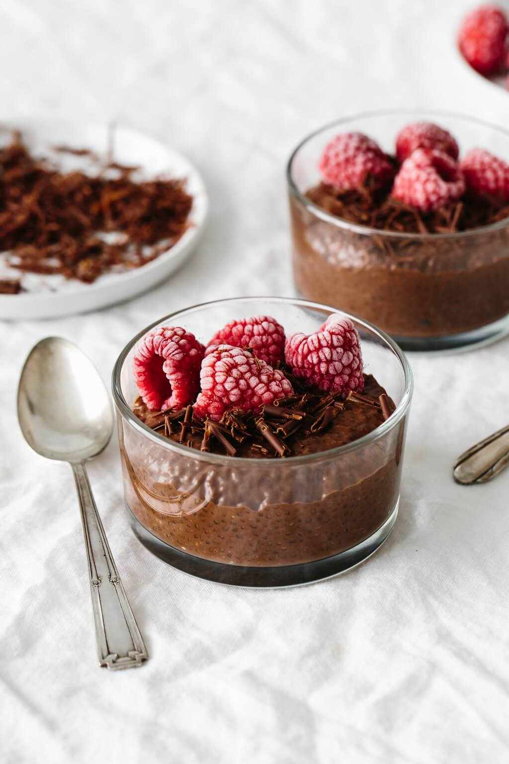 Chia Shoko Pudding Low Carb Dessert Hallon