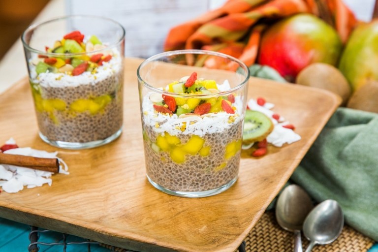 Chiafröberedning med lågkolhydrat och vegansk mjölkpudding