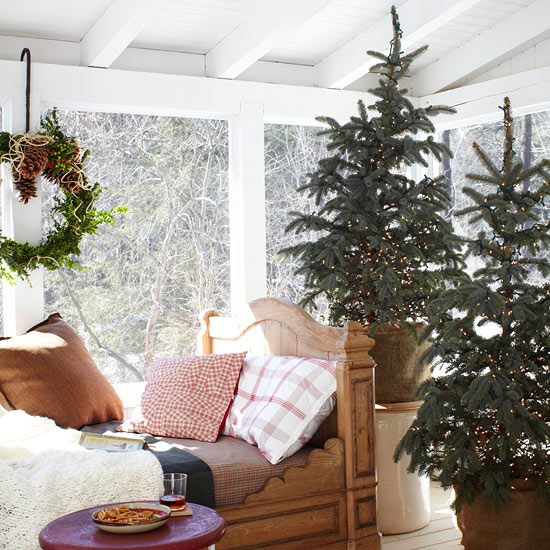 Gran träd sovrum dekoration blomkruka jul prydnad vardagsrum fönster