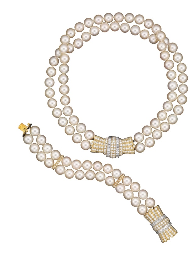 lyxserie Smycken Set - Cultured Pearl Diamante - Hong -Kong christies