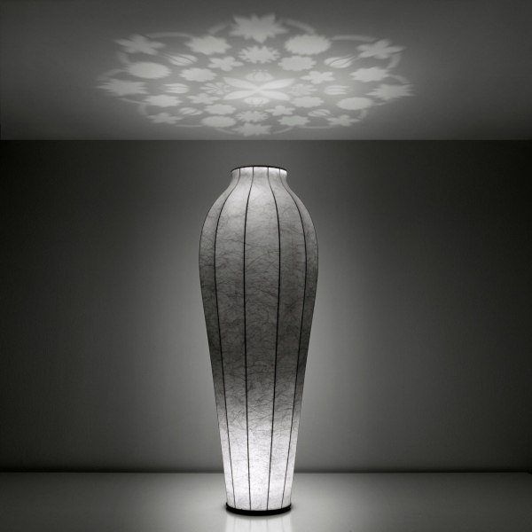 Golvlampa struktur-stål spotlight-kokongharts transparent