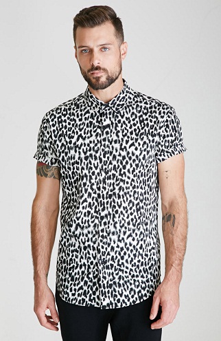 Cool Party Wear Leopard Print Button Down Shirts for Boys