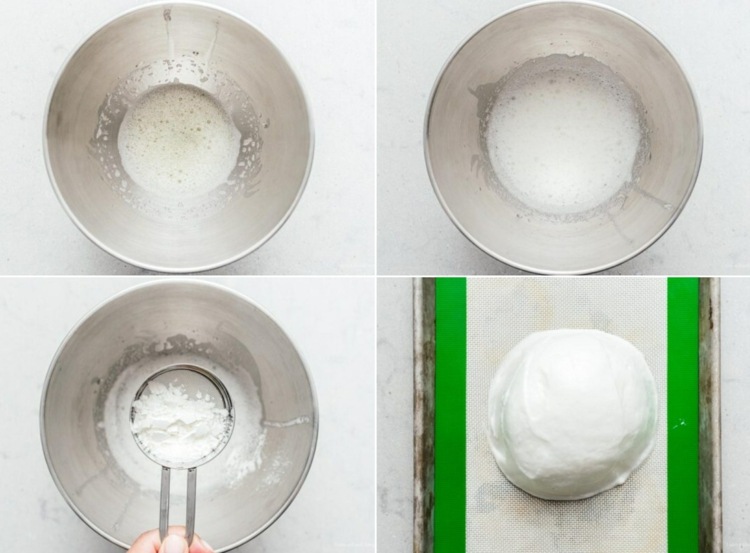 Molnbrödsrecept - Vispa äggvitor och socker tills det är stelt och tillsätt majsstärkelse