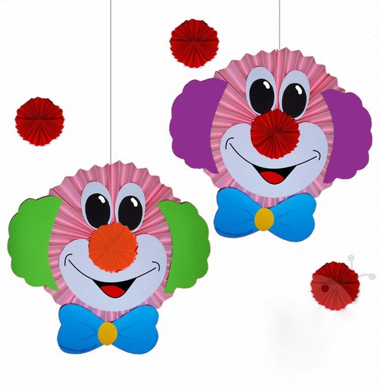 clownhantverk för att hänga grundskolarosetter