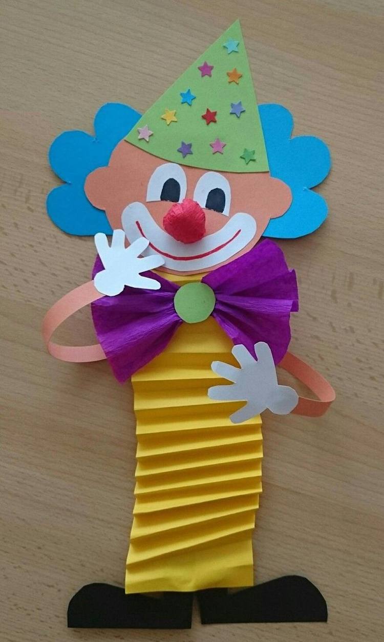 hängande clown tinker vikning konstruktion papper sicksack