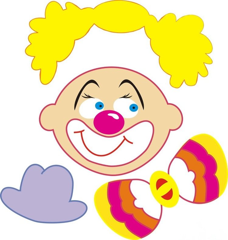 Clown ansikte utskrift mall Färgglada