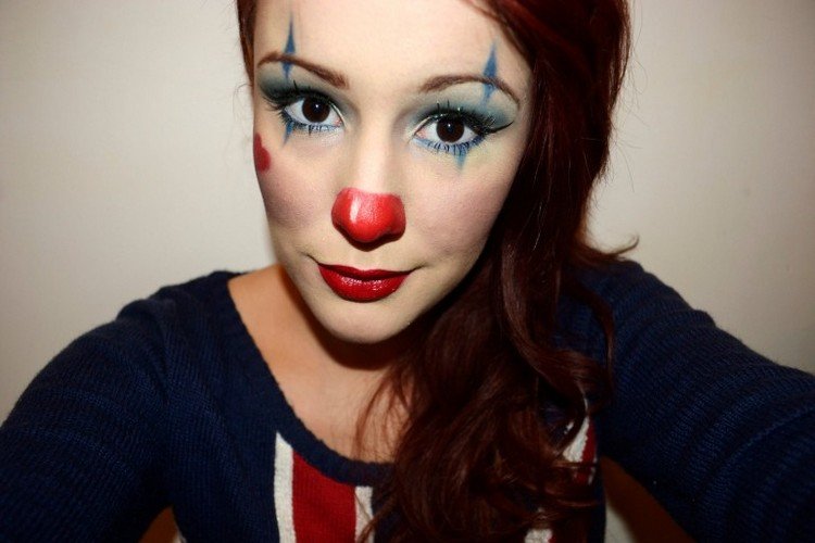 clown-smink-lätt-idéer-karneval-halloween