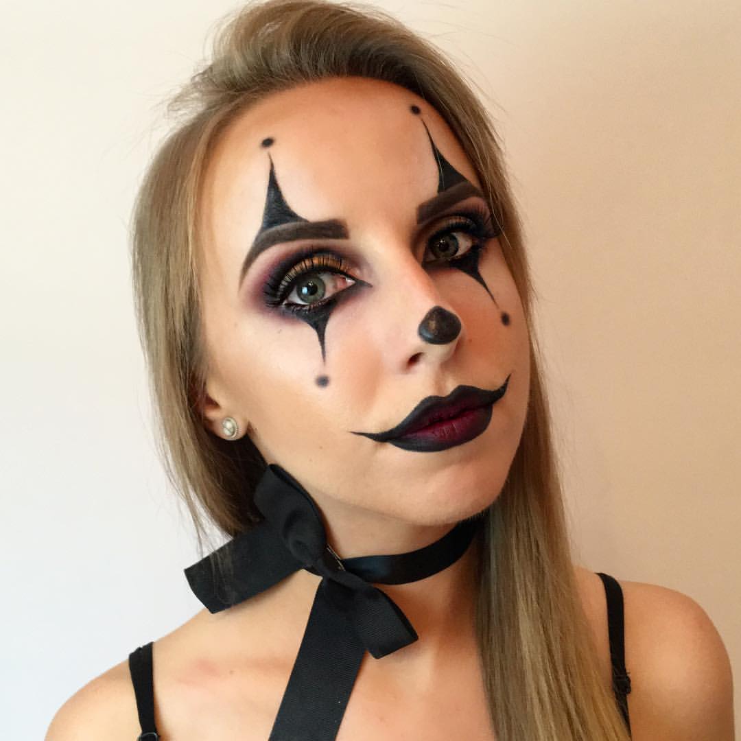 Kvinnor Kostym Halloween Idéer Enkel Makeup Läskiga instruktioner