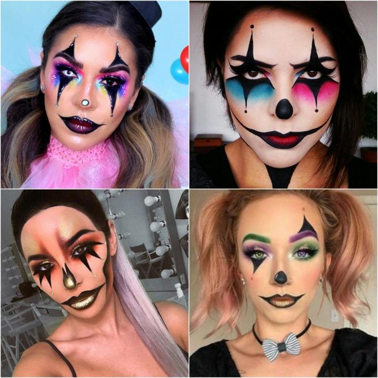 Clown smink kvinna helt enkelt Halloween kostym idéer