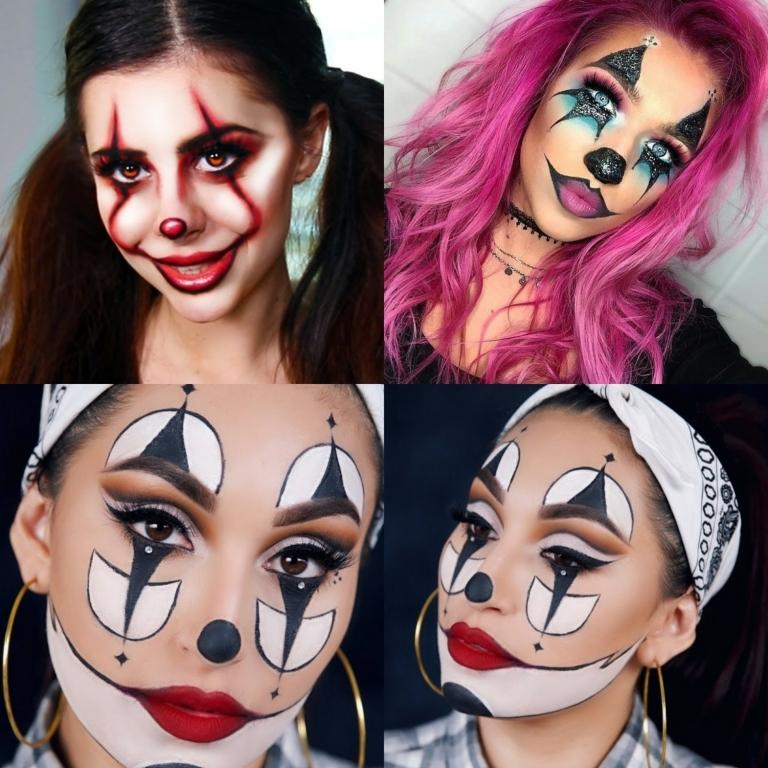 Clown smink kvinna lätt FrClown smink kvinna enkla frisyrer idéer för långt hår