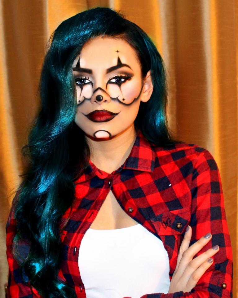 Clown make up kvinna enkla frisyrer för långt hår snabbt