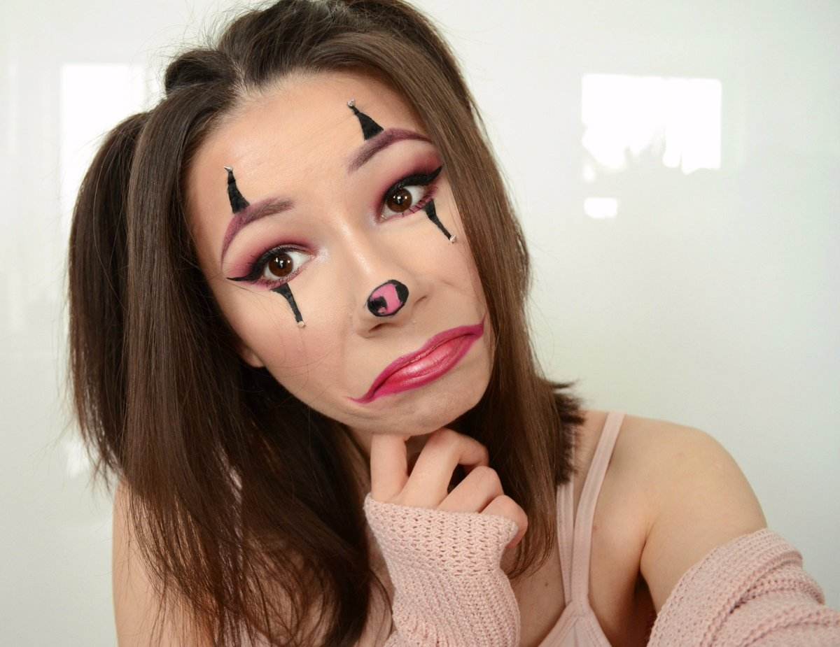 Clownmakeup för kvinnor Instruktioner för att göra din egen Halloween -kostym