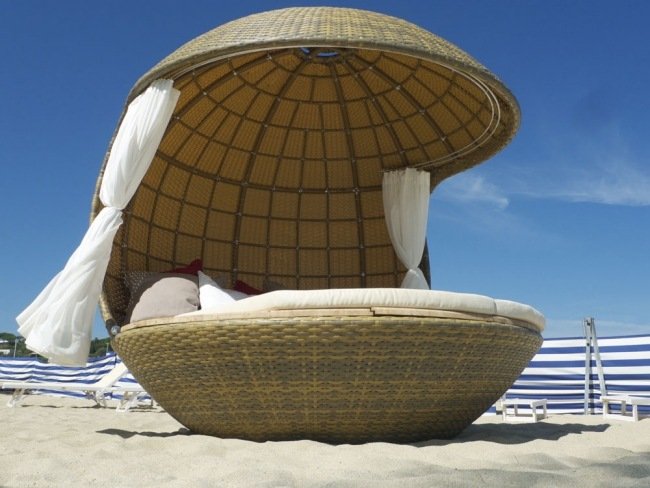 cocoon beach loungesäng av syntetiskt tyg
