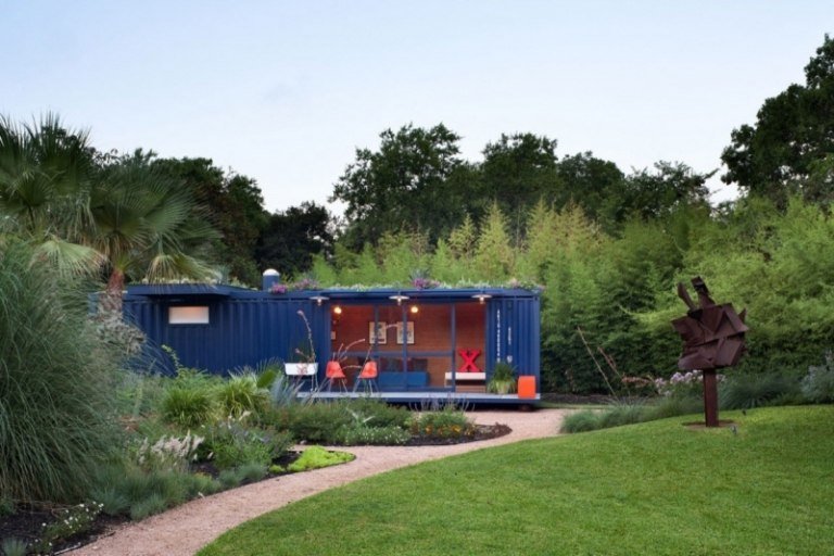 Behållare-lägenhet-modern-trädgård skjul-Jim Poteet