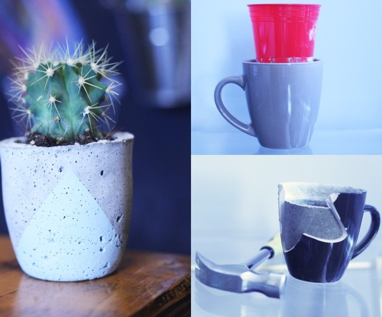 cool-tinker-idéer-betong-levande-diy-deco-cup-planter-tinker