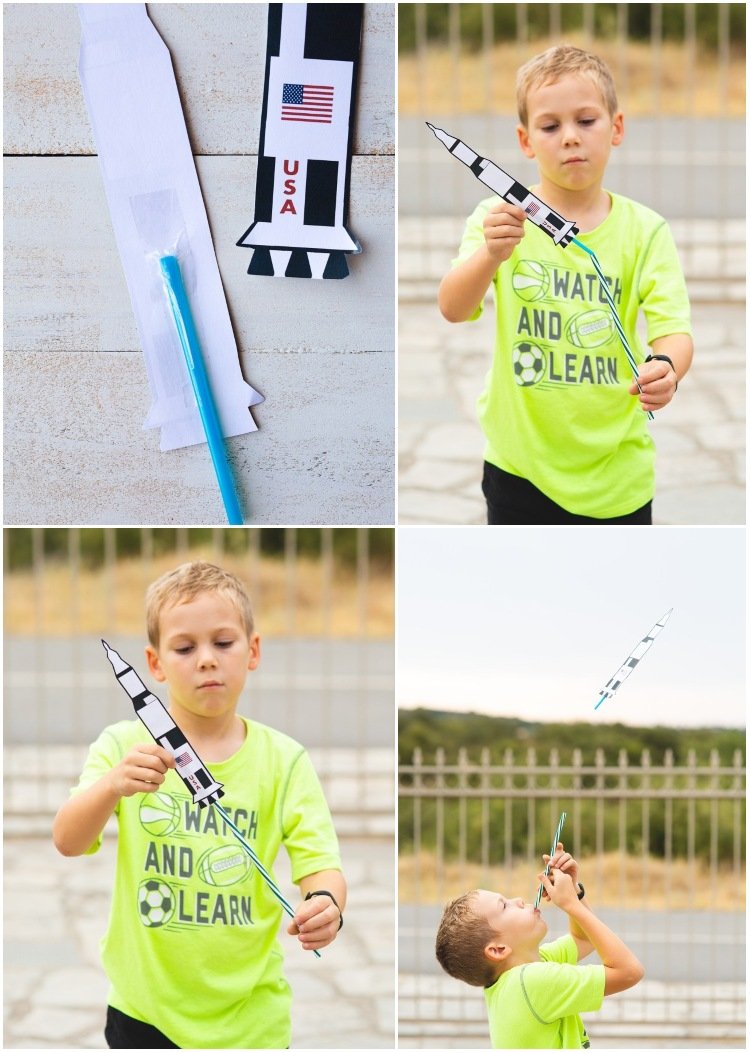 Gör flygande raket av sugrör Instruktioner för 10 -åringar