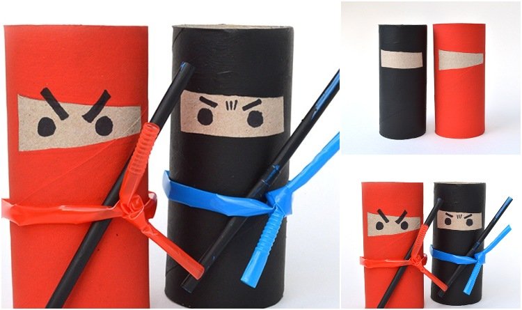 Coola hantverksidéer för 10 -åriga pojkar Ninjago från toalettpappersrullar