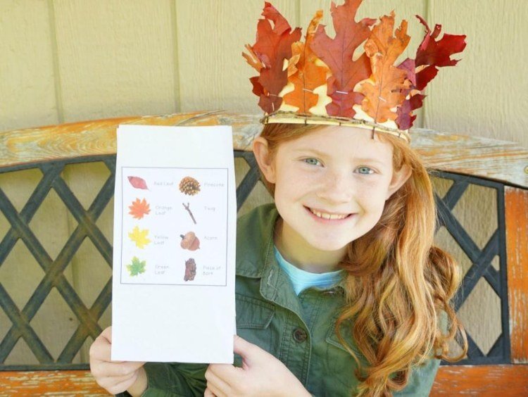 Coola hantverksidéer för 10 -åriga flickor Crown gjorda av höstens naturskatter